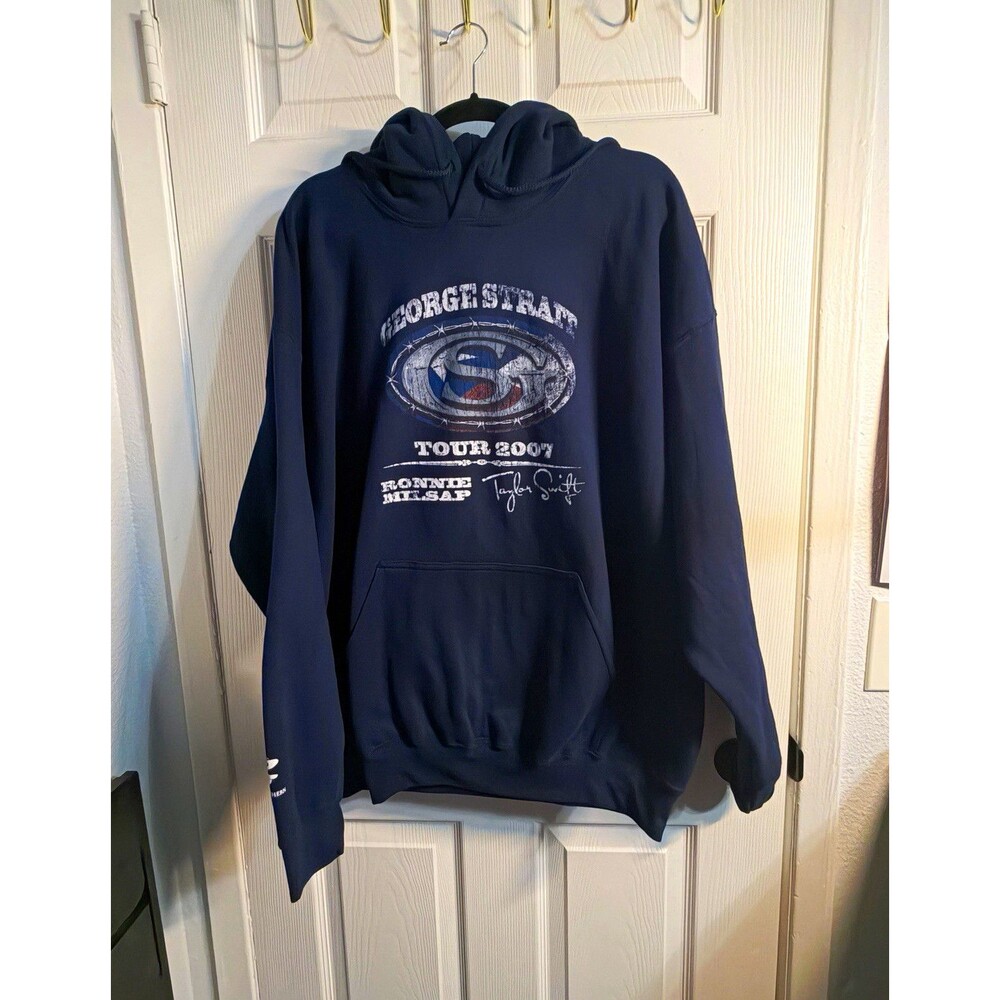 RARE George Strait Taylor Swift 2007 Tour CREW Hoodie Ronnie Milsap TMG